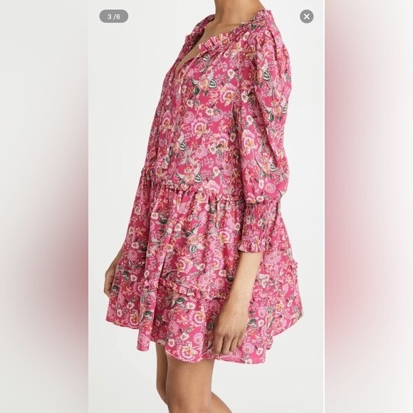 Misa Maya Mini Dress Falaise Floral Color: Pink Size S - Picture 6 of 8